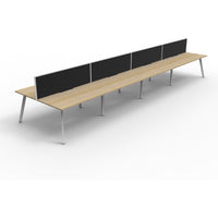 Eternity 8 Person Double Sided Workstation with Screens - Oak