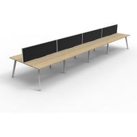 Eternity 8 Person Double Sided Workstation with Screens - Oak
