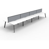 Eternity 8 Person Double Sided Workstation with Screens - White