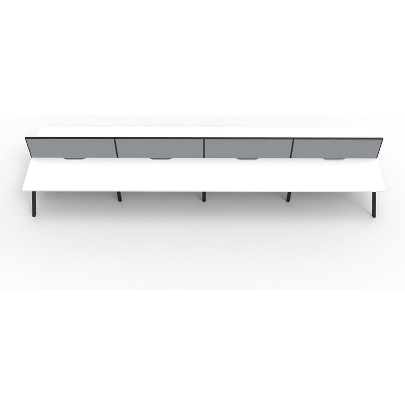 Eternity 8 Person Double Sided Workstation with Screens - White