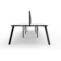 Eternity 8 Person Double Sided Workstation with Screens - White