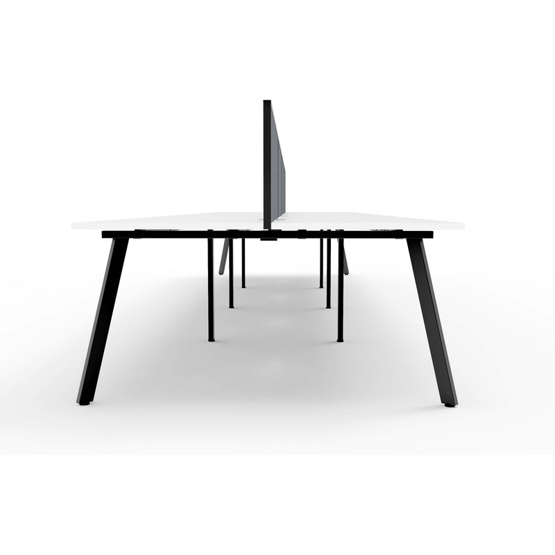 Eternity 8 Person Double Sided Workstation with Screens - White