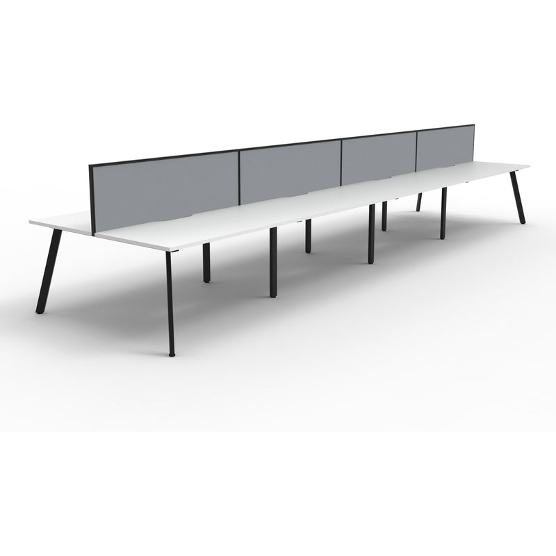 Eternity 8 Person Double Sided Workstation with Screens - White