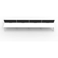 Eternity 8 Person Double Sided Workstation with Screens - White