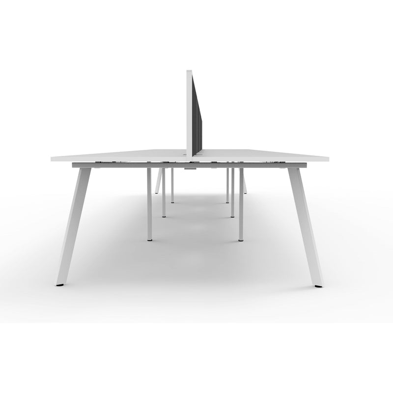Eternity 8 Person Double Sided Workstation with Screens - White