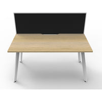 Eternity 1 Person Single Sided Workstation with SHUSH30 Aluminium Framed Screen - Oak