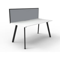 Eternity 1 Person Single Sided Workstation with SHUSH30 Aluminium Framed Screen - White