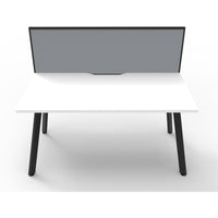 Eternity 1 Person Single Sided Workstation with SHUSH30 Aluminium Framed Screen - White