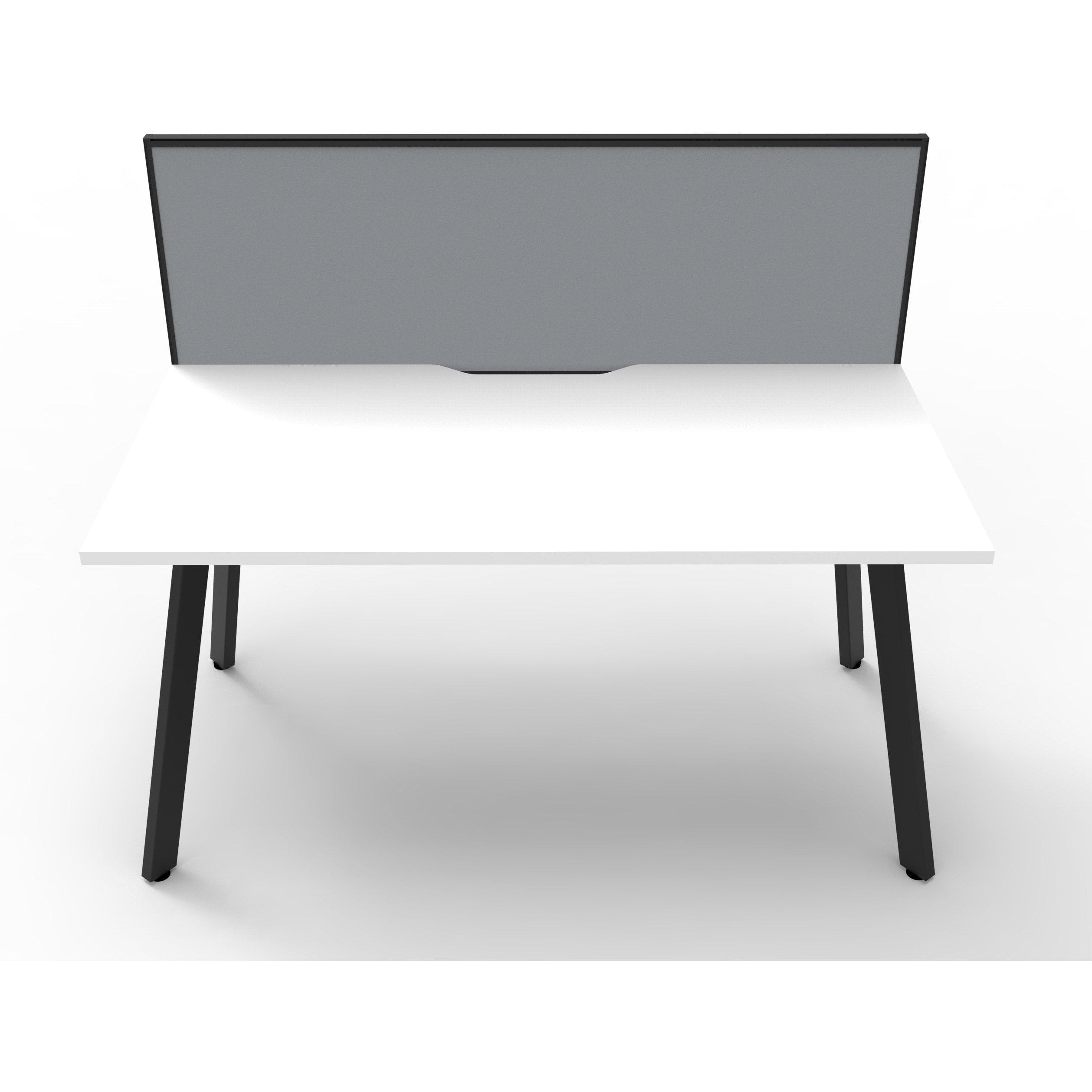 Eternity 1 Person Single Sided Workstation with SHUSH30 Aluminium Framed Screen - White