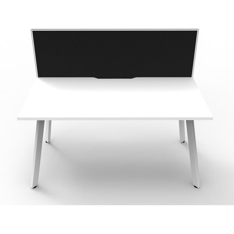 Eternity 1 Person Single Sided Workstation with SHUSH30 Aluminium Framed Screen - White