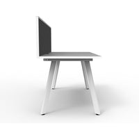 Eternity 1 Person Single Sided Workstation with SHUSH30 Aluminium Framed Screen - White