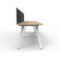 Eternity 2 Person Single Sided Workstation with SHUSH30 Aluminium Framed Screen - Oak
