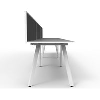 Eternity 3 Person Single Sided Workstation with SHUSH30 Aluminium Framed Screen - White