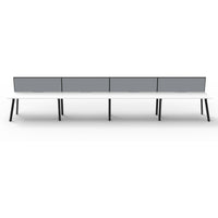 Eternity 4 Person Single Sided Workstation with SHUSH30 Aluminium Framed Screen - White