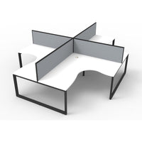 Deluxe Rapid Infinity 4 Person Corner Workstation POD With Screens