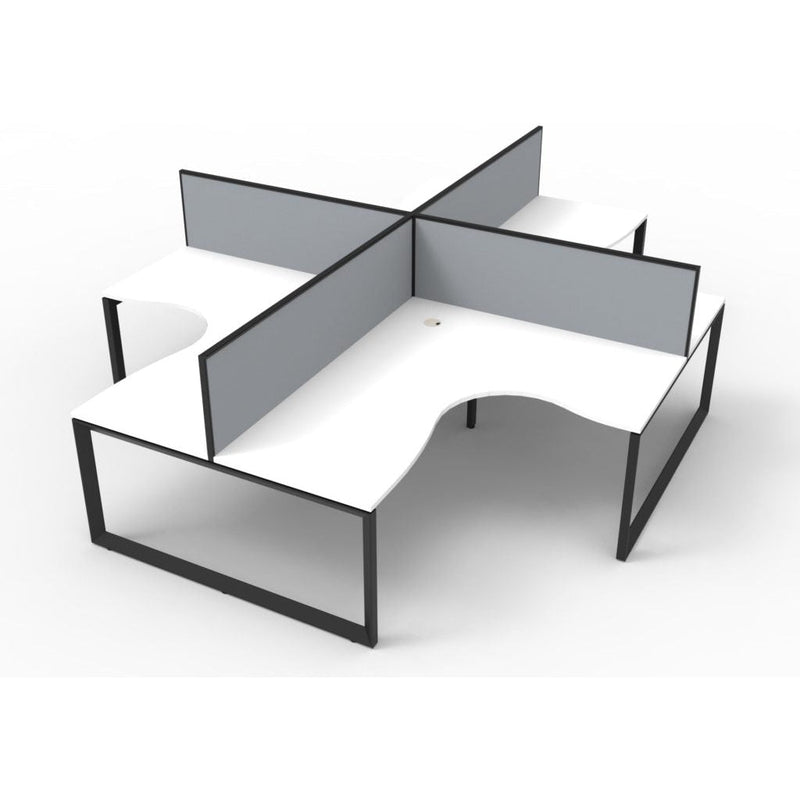 Deluxe Rapid Infinity 4 Person Corner Workstation POD With Screens