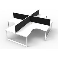 Deluxe Infinity Corner Workstations - 4 Person Pod - Loop Leg
