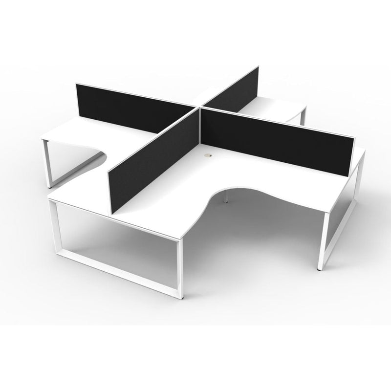 Deluxe Rapid Infinity 4 Person Corner Workstation POD With Screens