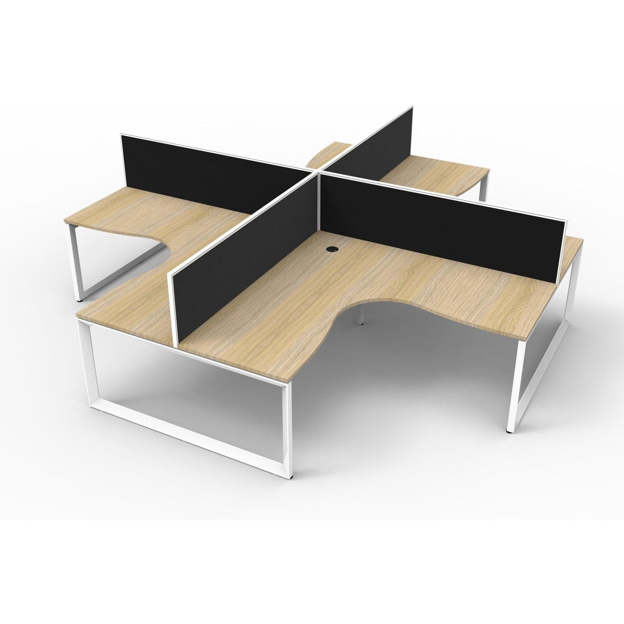 Deluxe Infinity Corner Workstations - 4 Person Pod - Loop Leg