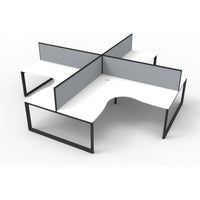 Deluxe Infinity Corner Workstations - 4 Person Pod - Loop Leg