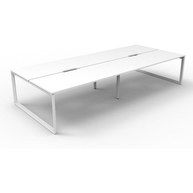 Deluxe Rapid Infinity 4 Person Double Sided Workstation - No Screen (Loop Legs)