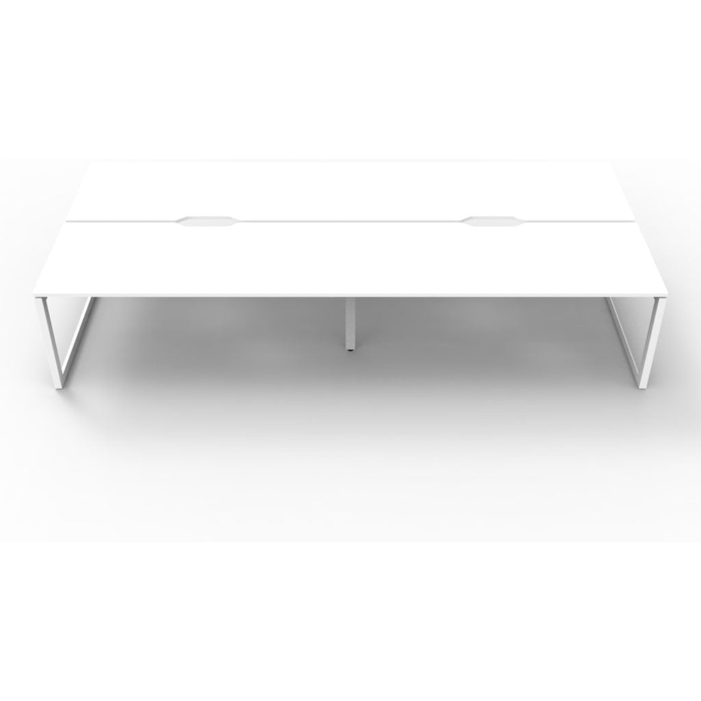 Deluxe Rapid Infinity 4 Person Double Sided Workstation - No Screen (Loop Legs)
