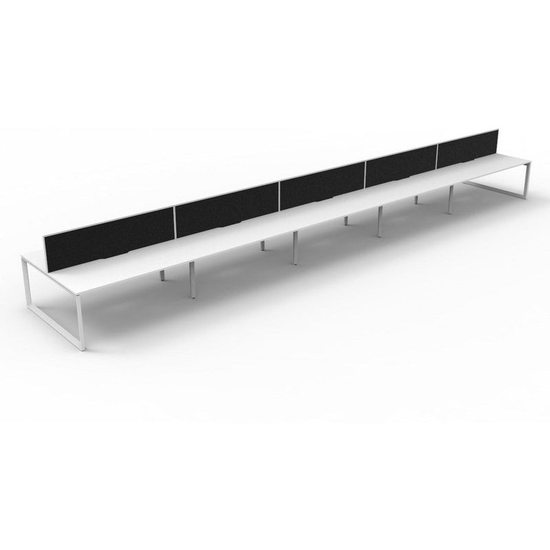 Deluxe Infinity Double Sided Workstations With Screens - Loop Leg