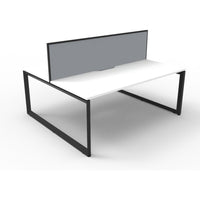 Deluxe Infinity Double Sided Workstations With Screens - Loop Leg