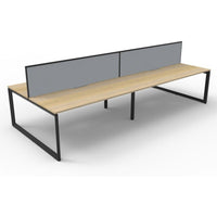 Deluxe Infinity Double Sided Workstations With Screens - Loop Leg