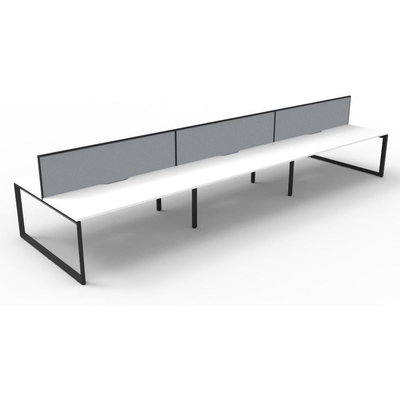 Deluxe Rapid Infinity 6 Person Double Sided Workstation - With Screen (Loop Legs)