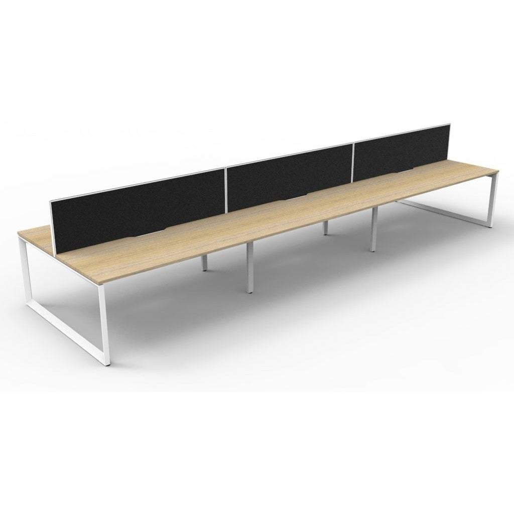 Deluxe Rapid Infinity 6 Person Double Sided Workstation - With Screen (Loop Legs)