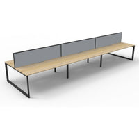 Deluxe Infinity Double Sided Workstations With Screens - Loop Leg