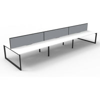 Deluxe Infinity Double Sided Workstations With Screens - Loop Leg