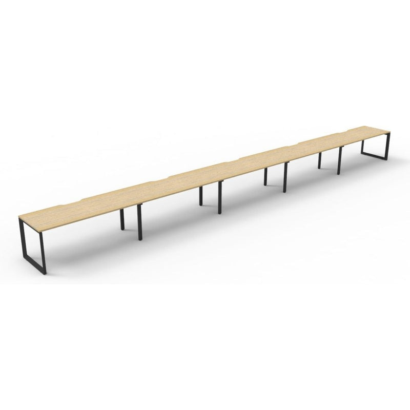 Deluxe Rapid Infinity 5 Person Single Sided Workstation - No Screen (Loop Legs)