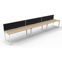 Deluxe Infinity Single Sided Workstations With Screens - Loop Leg