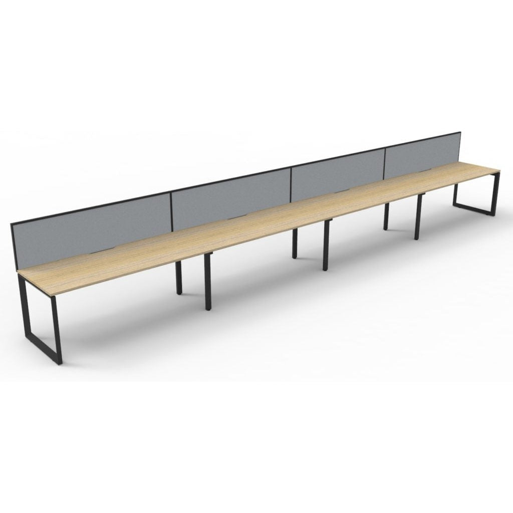 Deluxe Rapid Infinity 4 Person Single Sided Workstation - With Screen (Loop Legs)