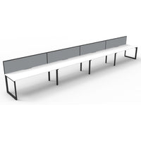 Deluxe Rapid Infinity 4 Person Single Sided Workstation - With Screen (Loop Legs)