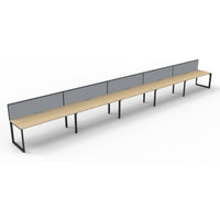 Deluxe Infinity Single Sided Workstations With Screens - Loop Leg
