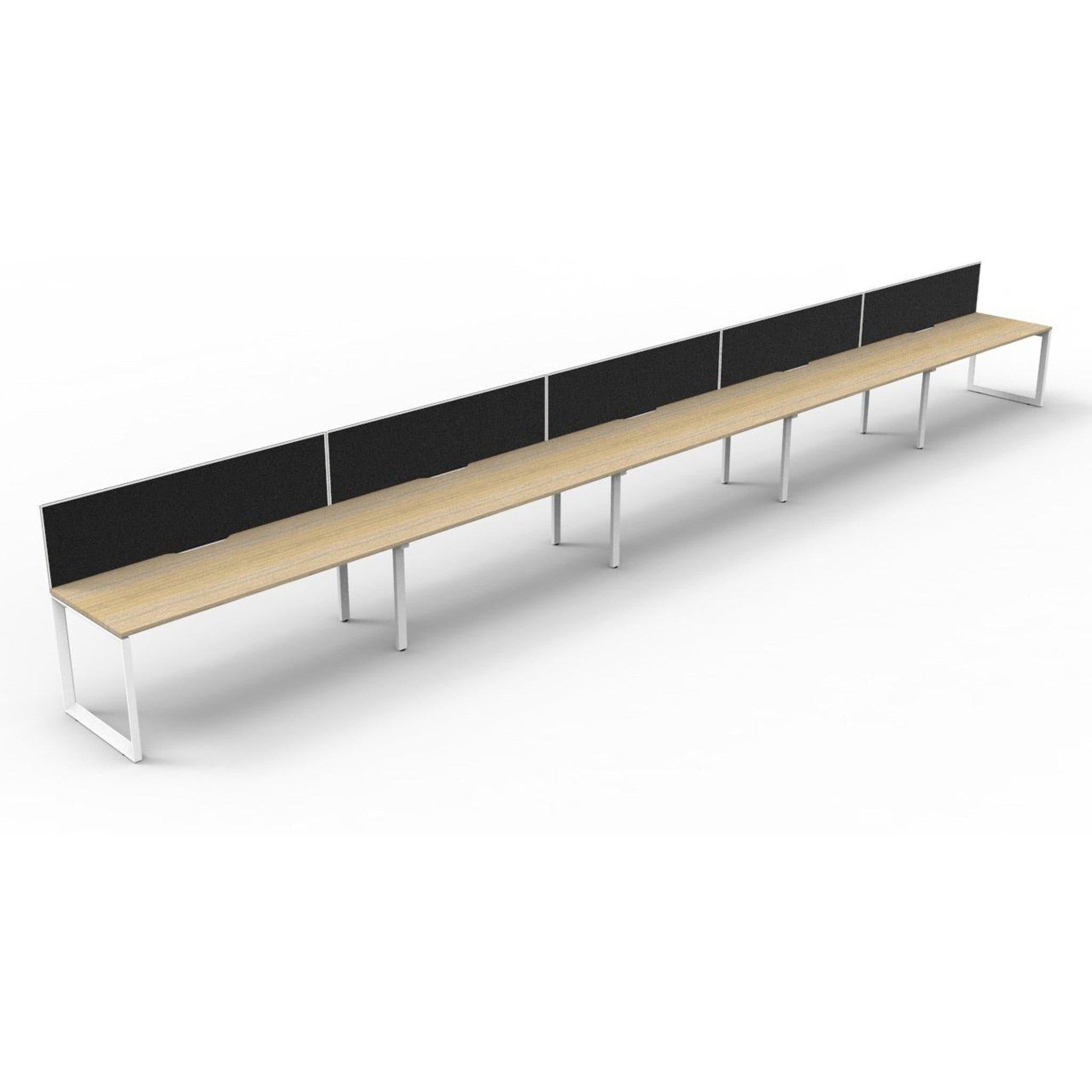 Deluxe Infinity Single Sided Workstations With Screens - Loop Leg