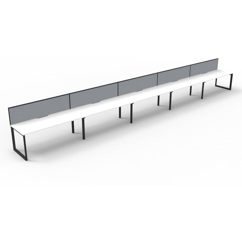 Deluxe Infinity Single Sided Workstations With Screens - Loop Leg