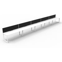 Deluxe Infinity Single Sided Workstations With Screens - Loop Leg