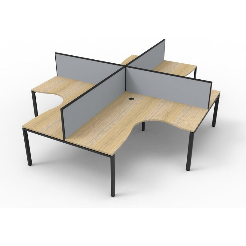 Deluxe Infinity Corner Workstations - 4 Person Pod - Profile Leg