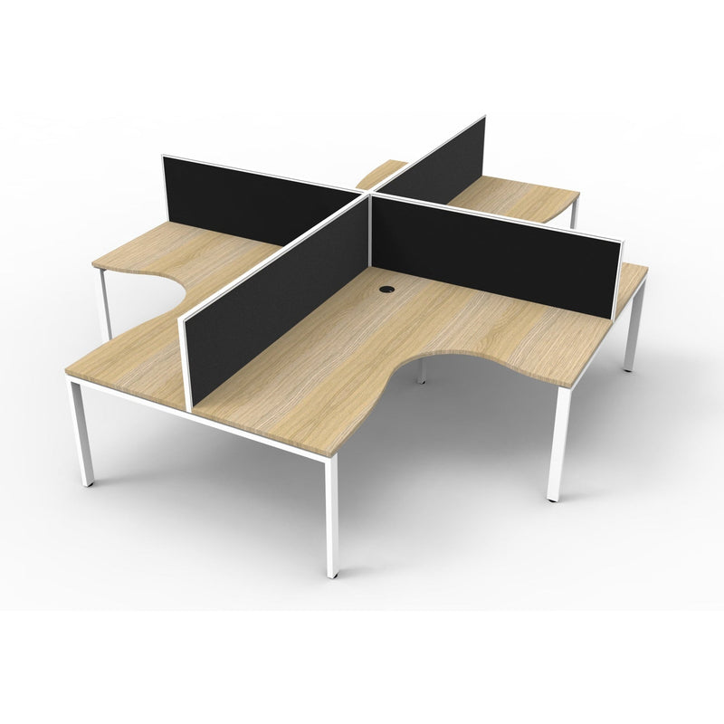 Deluxe Rapid Infinity 4 Person Corner Workstation Pod With Screens