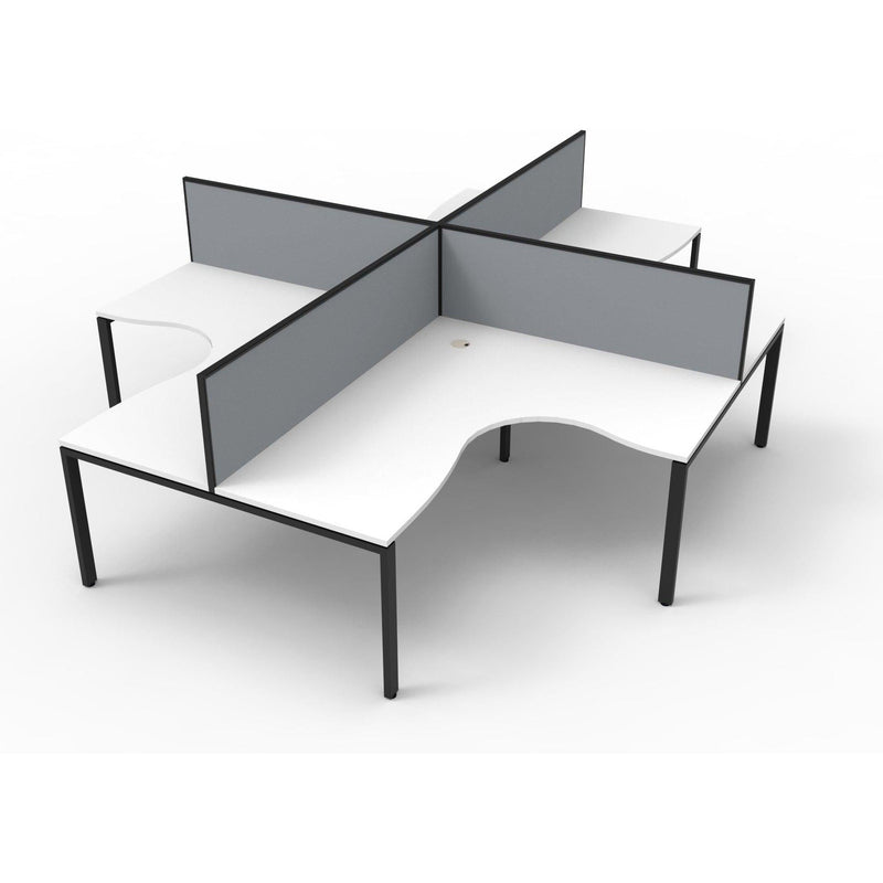 Deluxe Infinity Corner Workstations - 4 Person Pod - Profile Leg