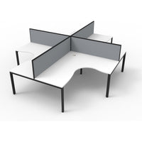 Deluxe Rapid Infinity 4 Person Corner Workstation Pod With Screens