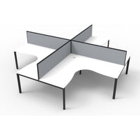 Deluxe Infinity Corner Workstations - 4 Person Pod - Profile Leg