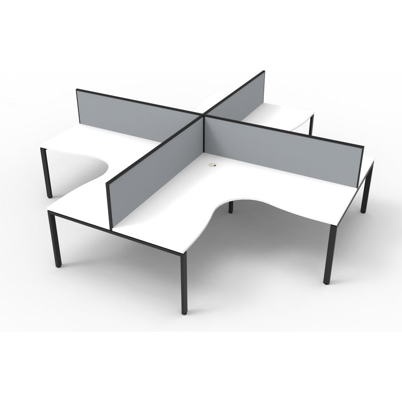 Deluxe Rapid Infinity 4 Person Corner Workstation Pod With Screens