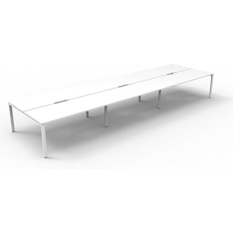 Deluxe Rapid Infinity 6 Person Double Sided Workstation - No Screen (Profile Leg)