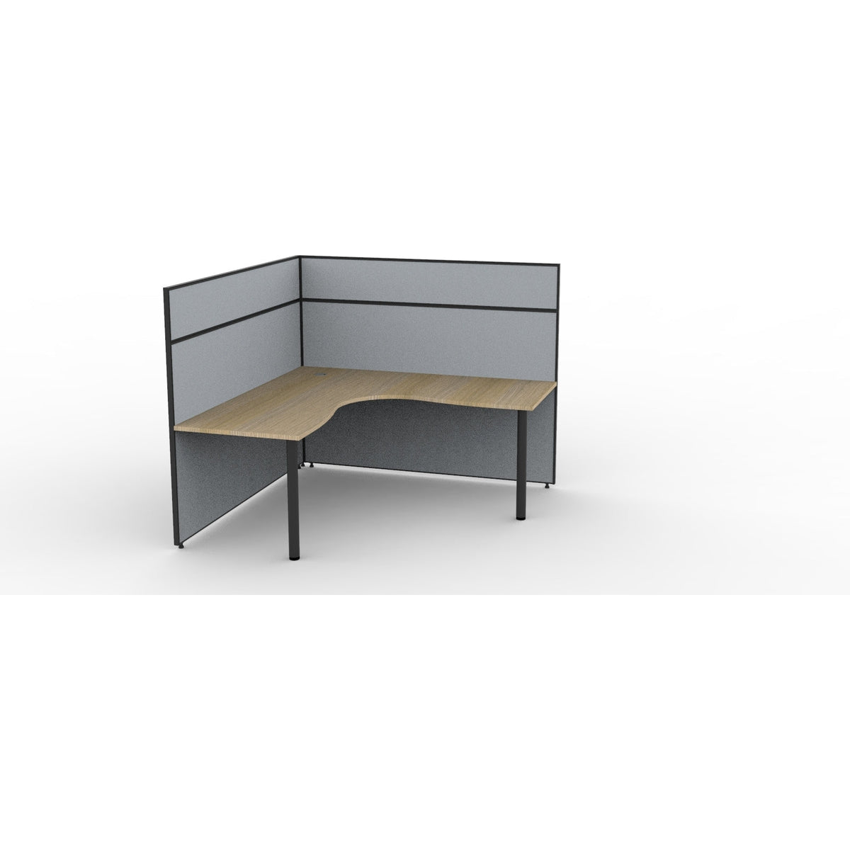 SHUSH30 Corner Workstation - 1 Person - Round Leg - Oak | Office Desks ...