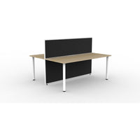 SHUSH30 Double Sided Workstation - 2 Person - Round Leg - Oak